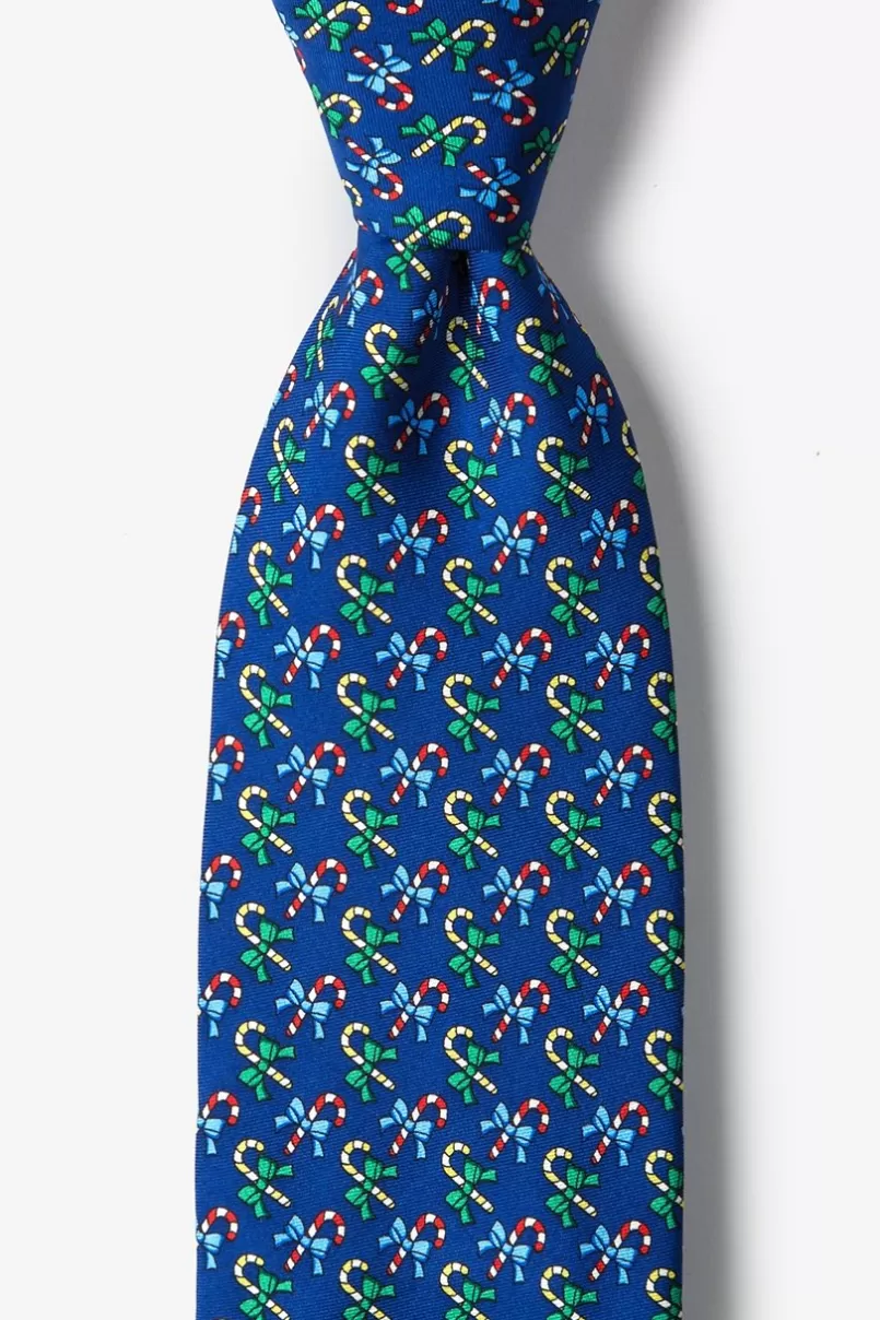 Ties A Good Cane-ing Navy Blue Tie Fashion