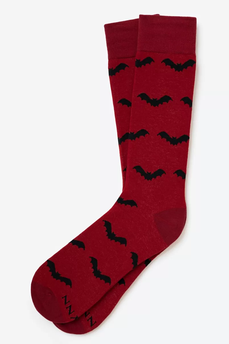 Ties A little Batty Sock Burgundy Outlet