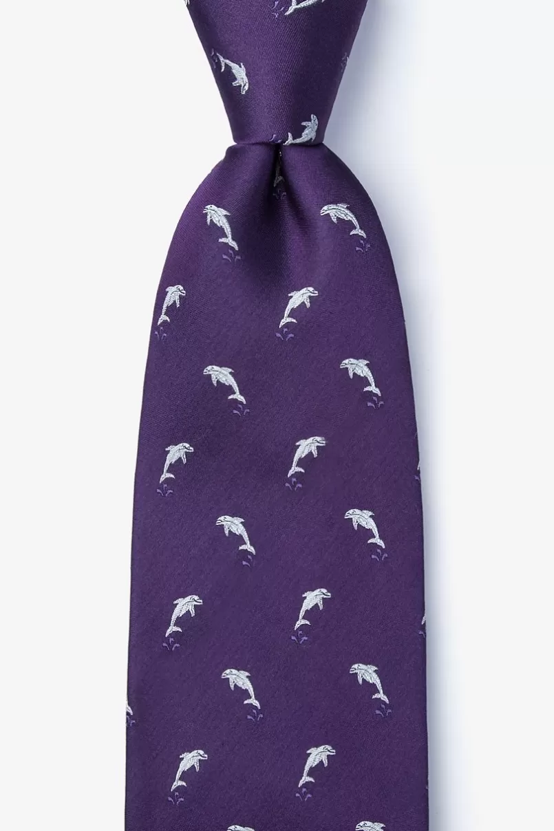 Ties A Porpoise-ful Life Purple Tie Outlet