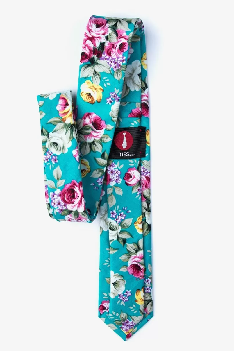 Ties Abney Teal Skinny Tie New