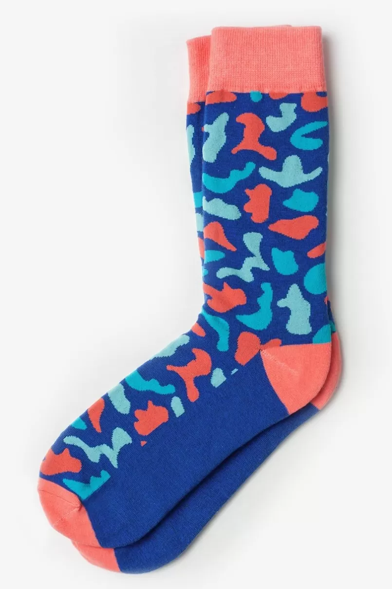 Ties Abstract Camouflage Sock Blue Discount