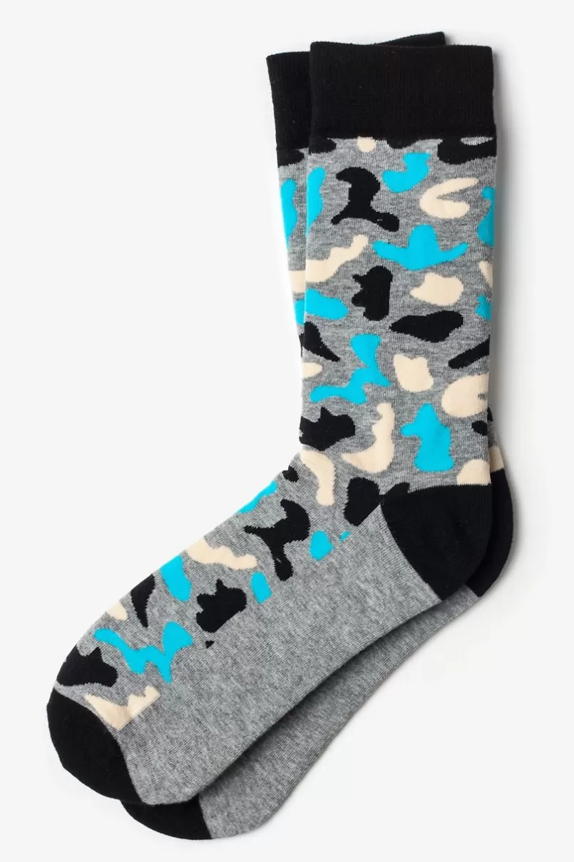 Ties Abstract camouflage Sock Gray Discount