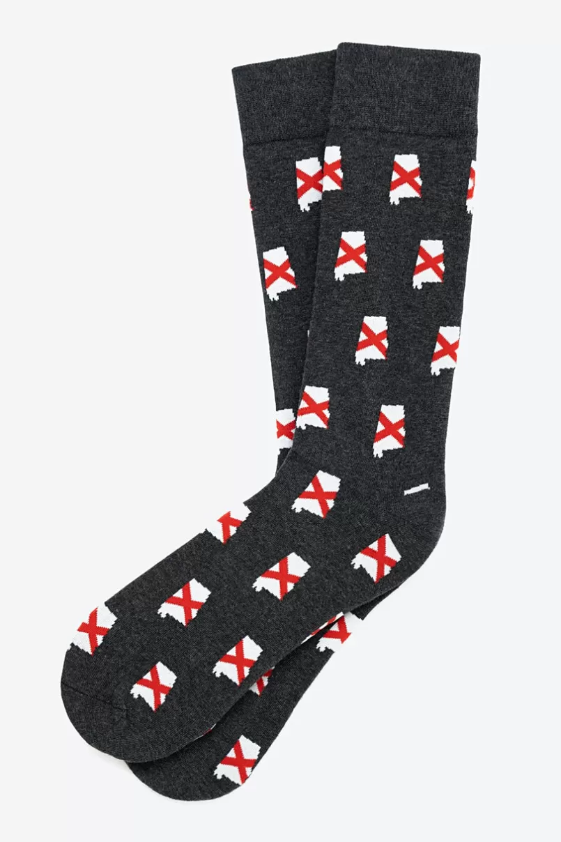 Ties Alabama State Flag Heather Black Sock HeatherBlack New
