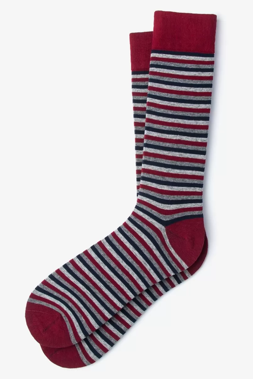 Ties Alexander Sock Burgundy Flash Sale