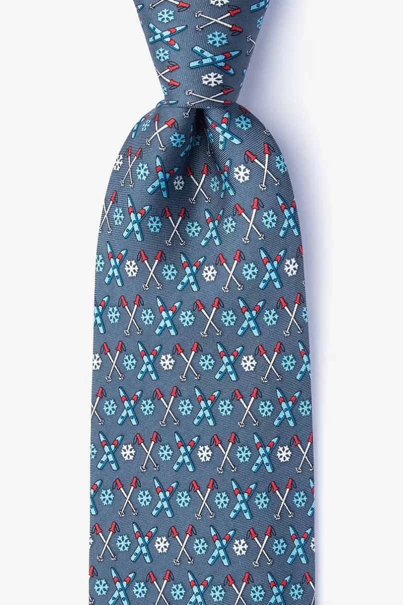 Ties All Downhill From Here Tie Gray Fashion