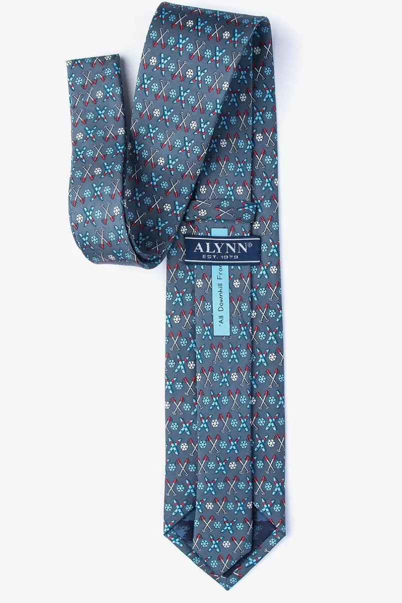 Ties All Downhill From Here Tie Gray Fashion