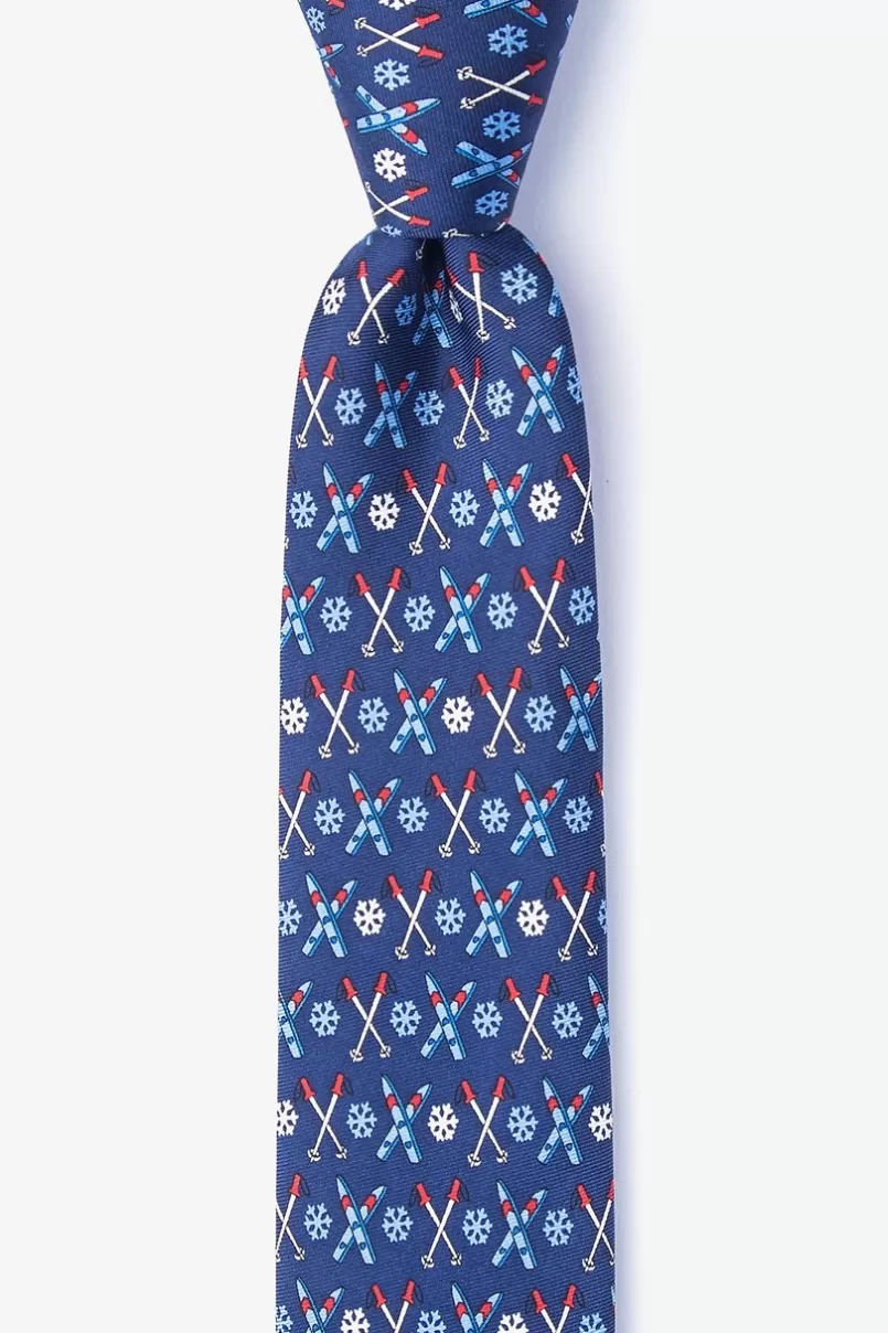 Ties All Downhill From Here Navy Blue Skinny Tie Store