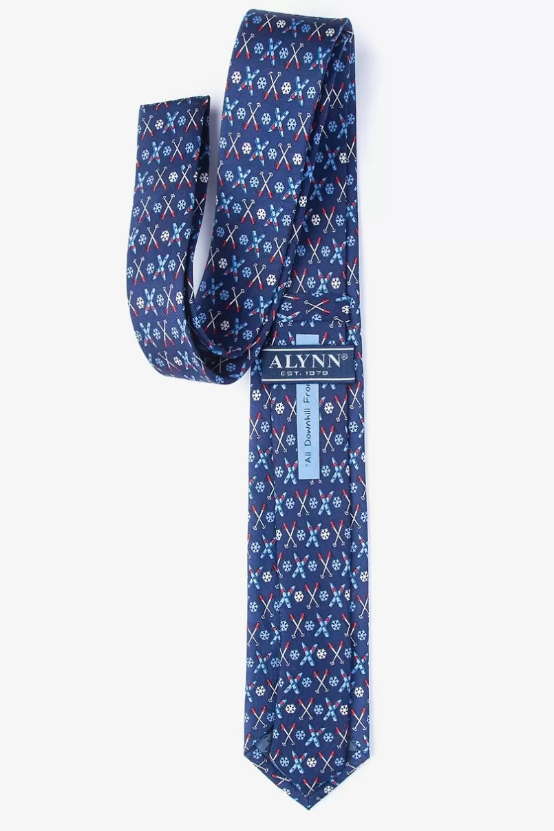 Ties All Downhill From Here Navy Blue Skinny Tie Store