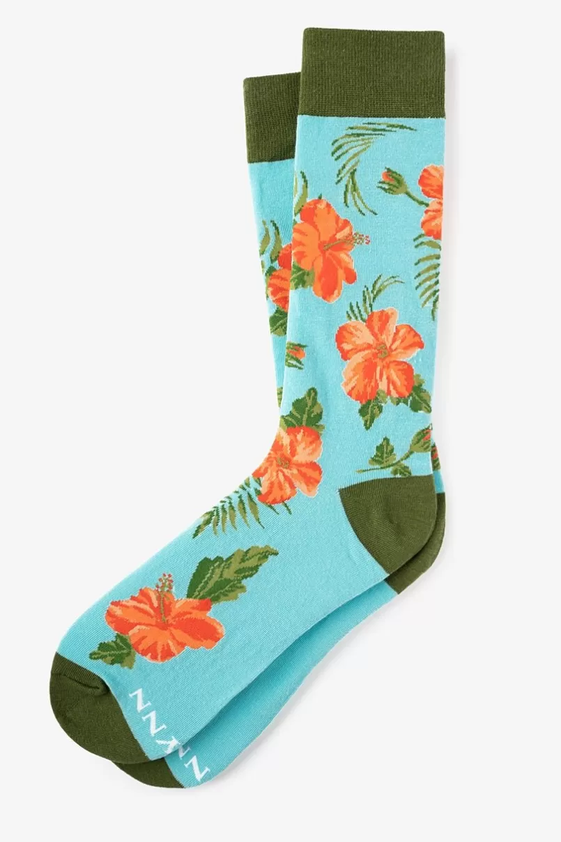 Ties Aloha Beaches Sock Turquoise Discount