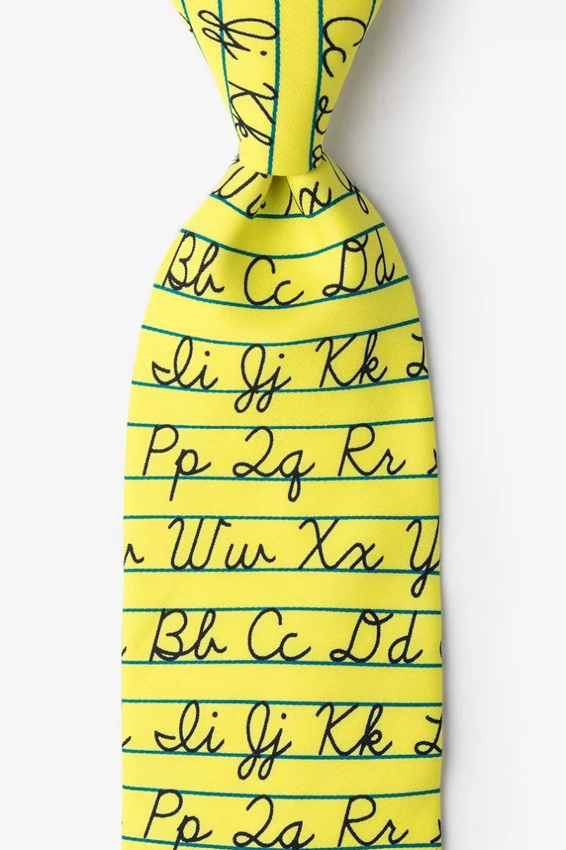 Ties Alphabet Yellow Tie Outlet