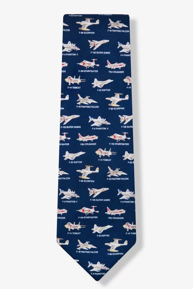 Ties American Fighter Jets Navy Blue Tie Outlet