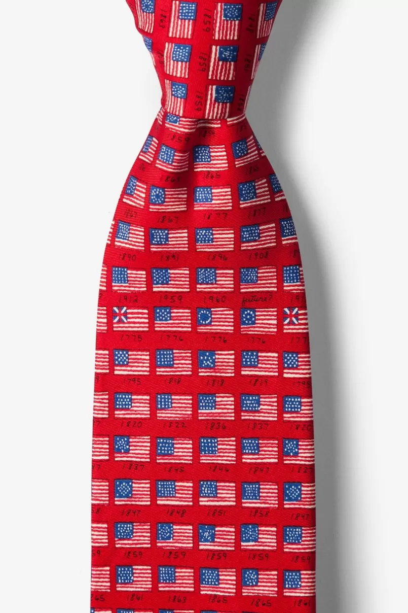 Ties American Flag History Red Tie New