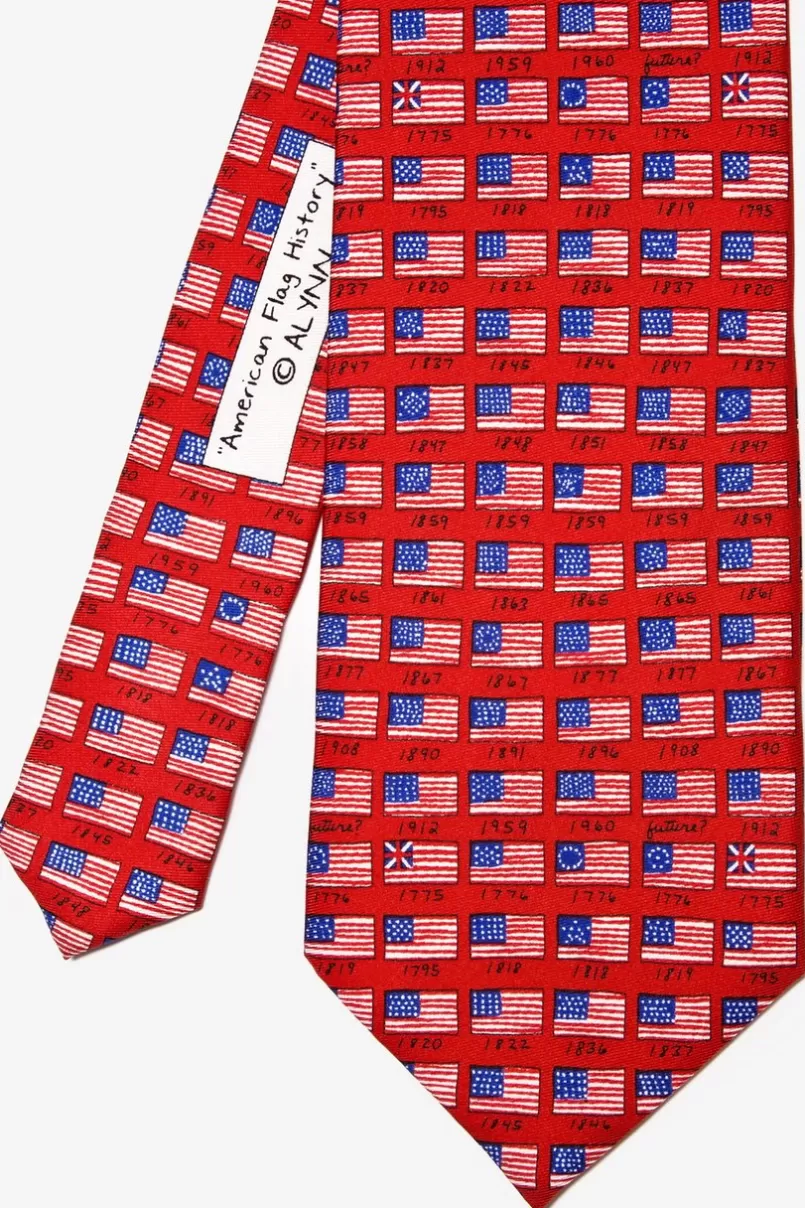 Ties American Flag History Red Tie New