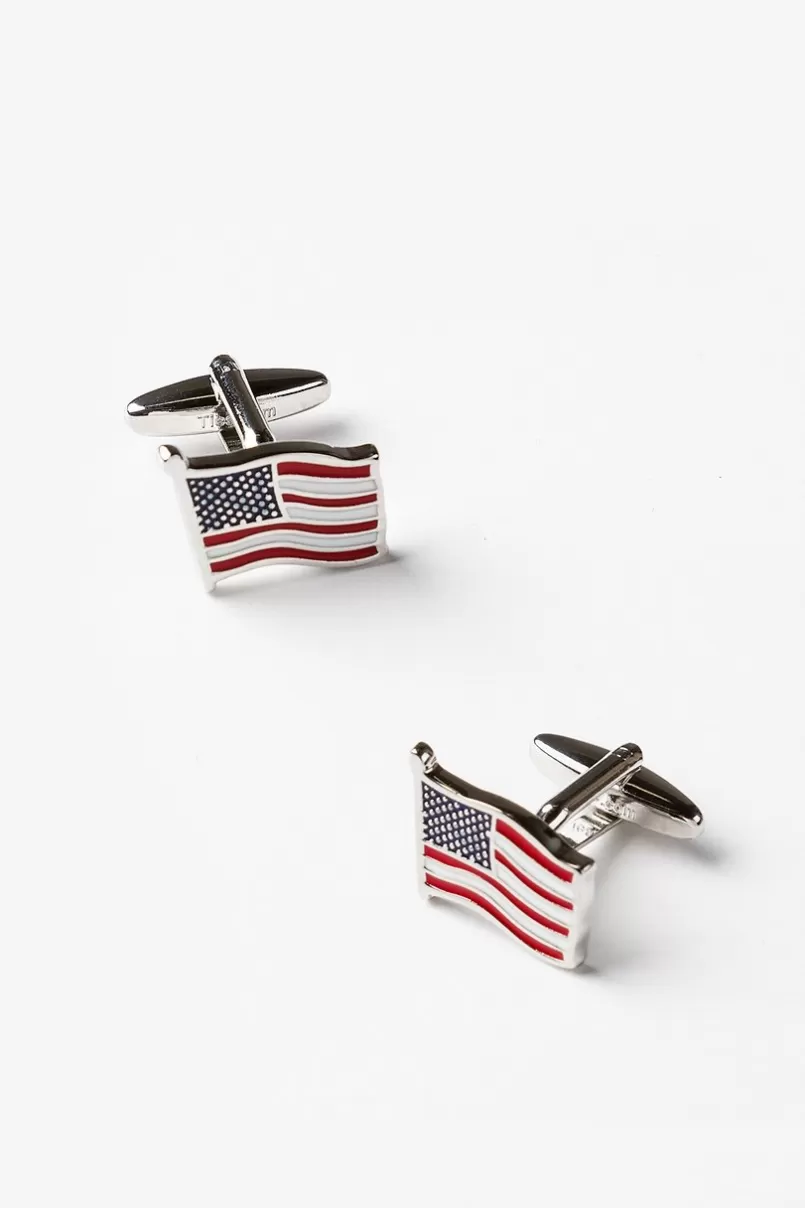 Ties American Flag Red Cufflinks Flash Sale