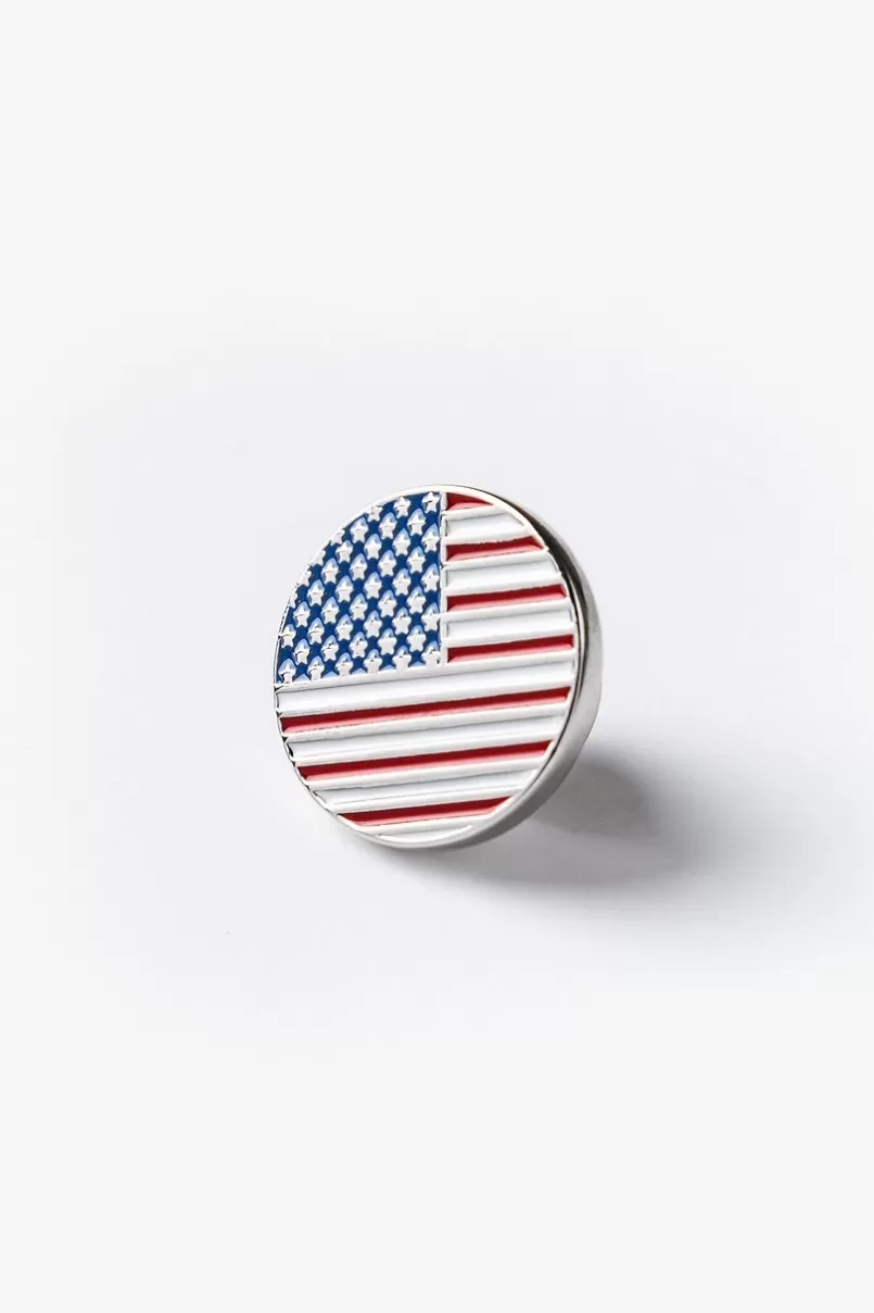 Ties American Flag Red Lapel Pin Cheap