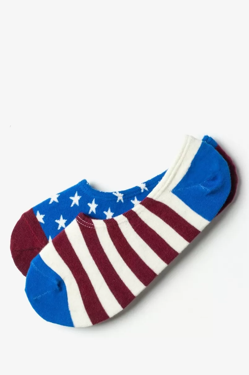 Ties Americana Red No-Show Sock Fashion