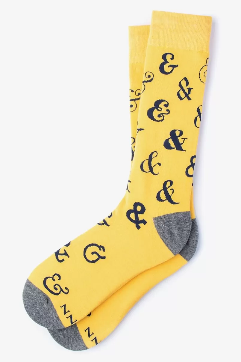 Ties Ampersand Addict Sock Yellow Best Sale
