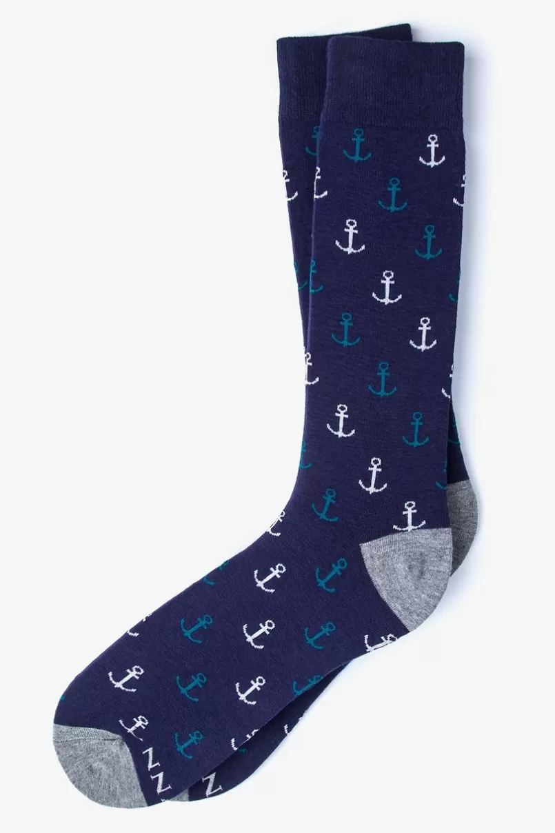 Ties Anchor Dark Navy Sock DarkNavy Sale