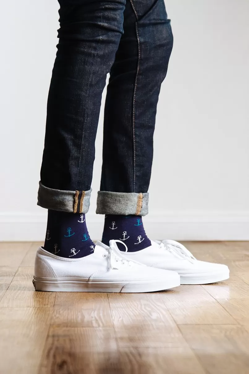 Ties Anchor Dark Navy Sock DarkNavy Sale