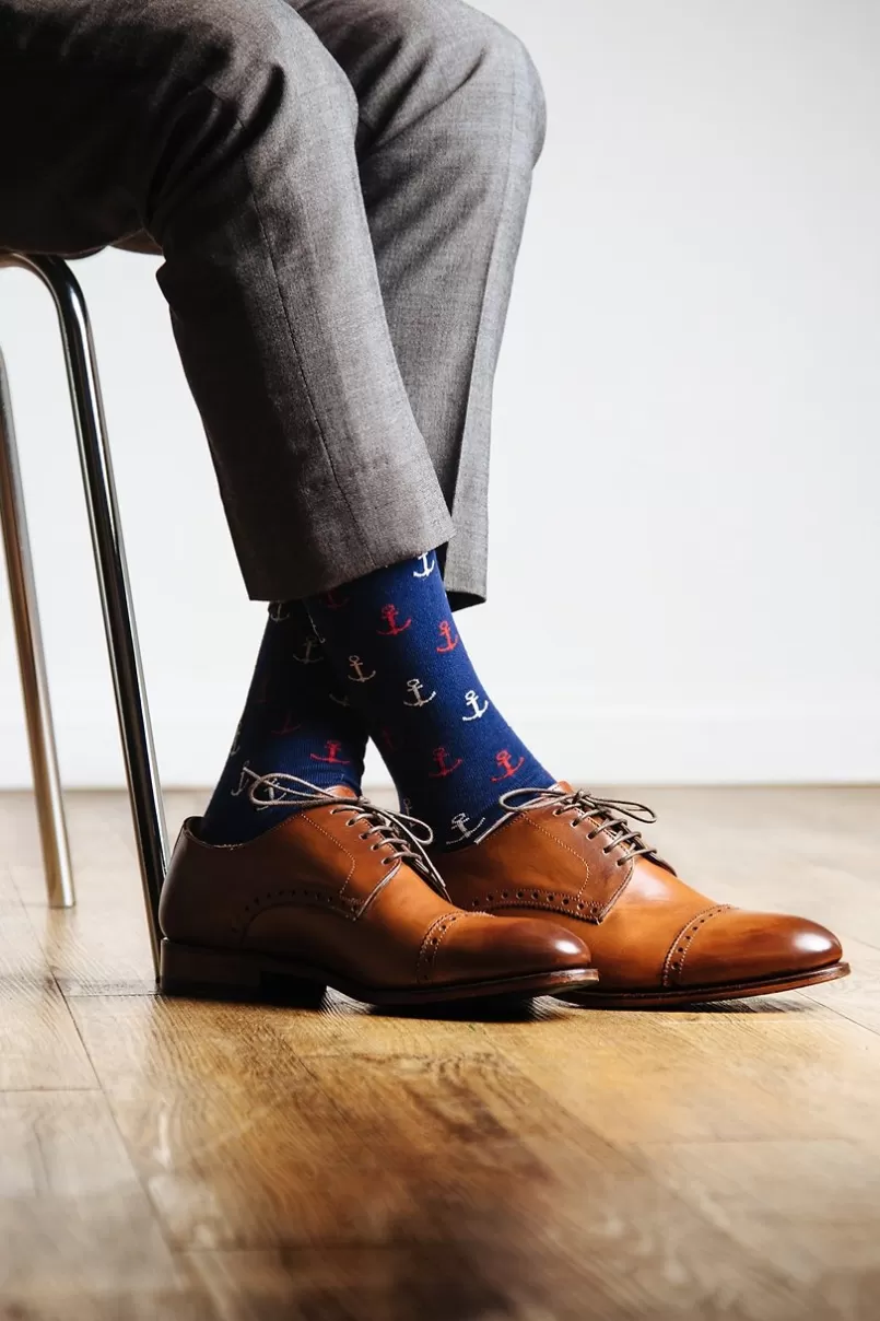 Ties Anchor Navy Blue Sock NavyBlue Discount