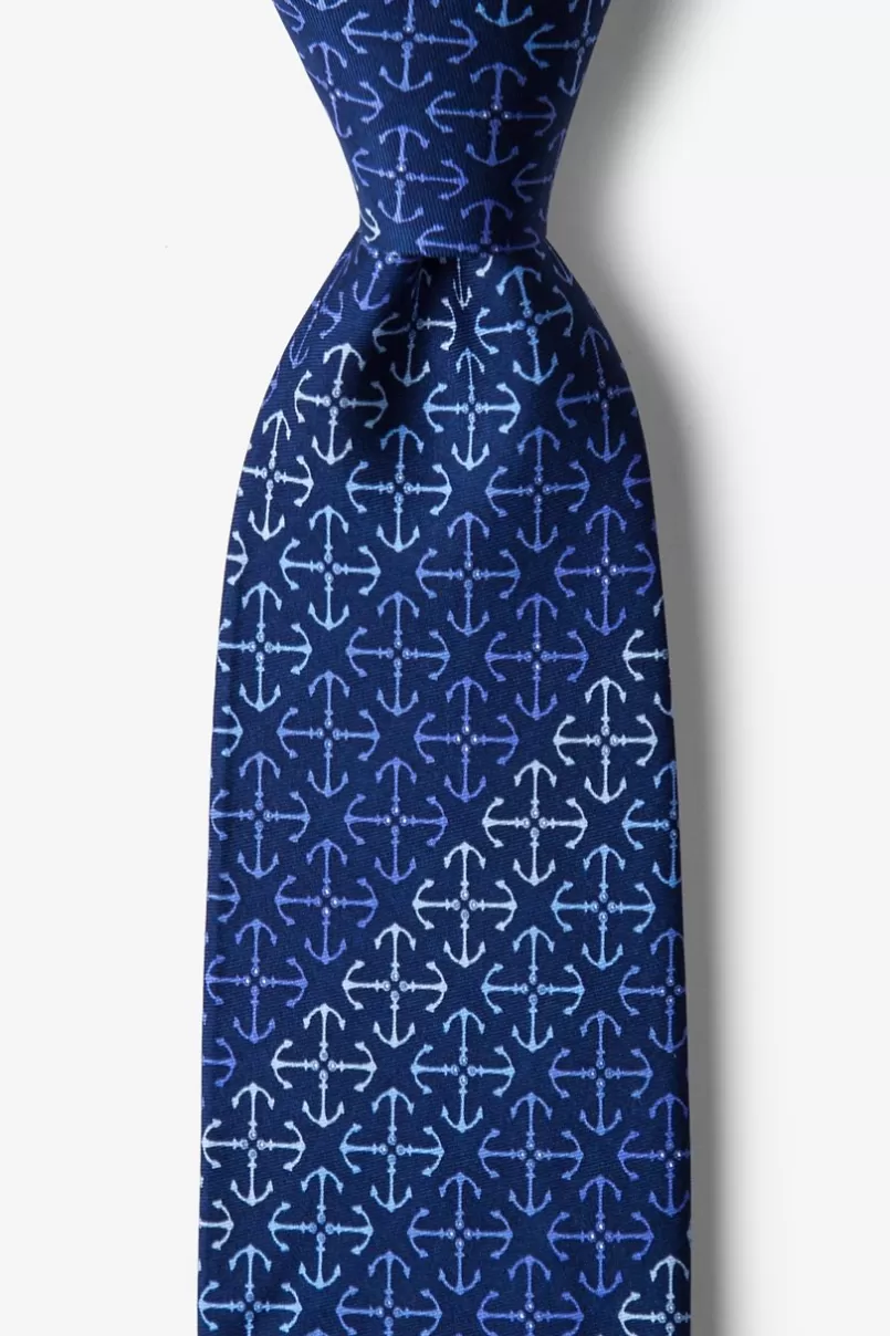 Ties Anchors Aweigh Navy Blue Tie Cheap