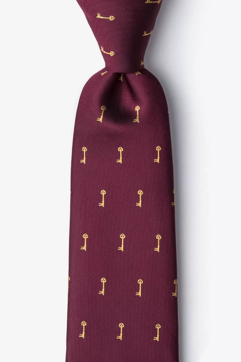 Ties Antique Keys Tie Burgundy Flash Sale