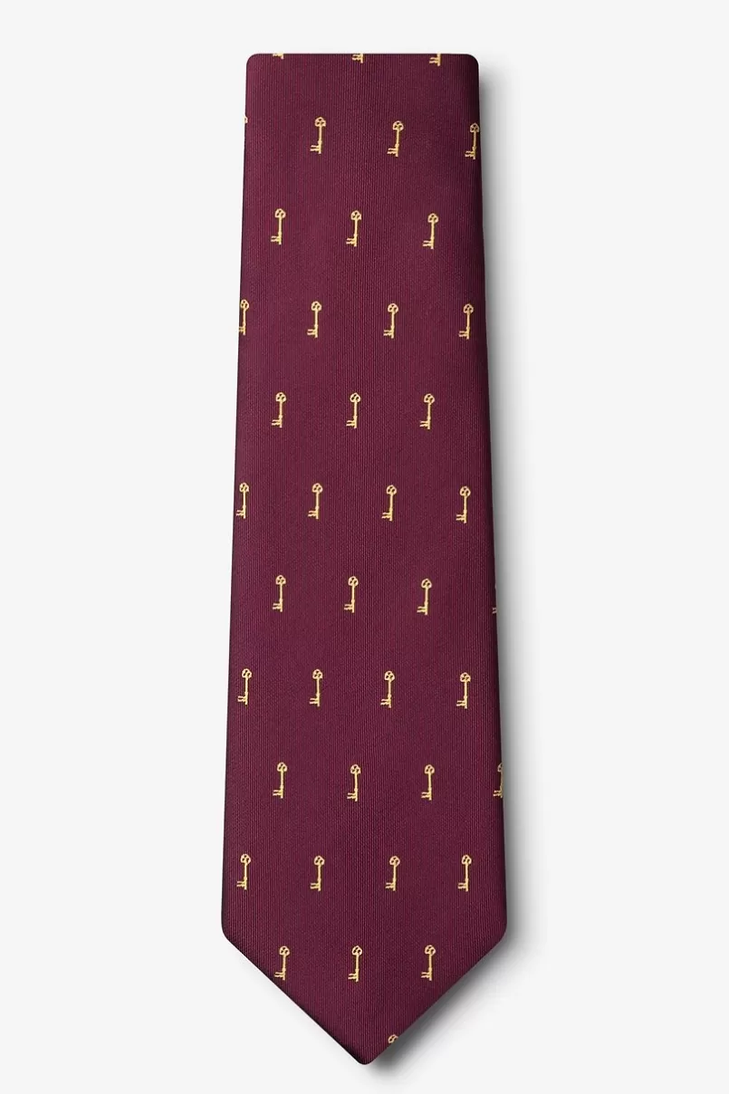 Ties Antique Keys Tie Burgundy Flash Sale