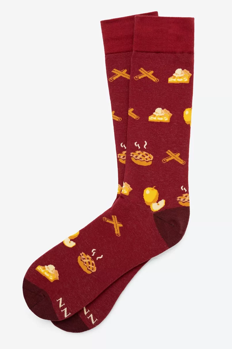 Ties Apple of my Pie Maroon Sock Outlet
