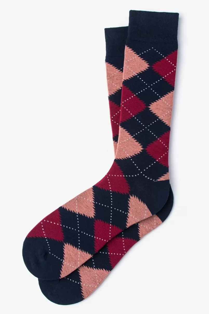 Ties Argyle Assassin Sock Coral Discount