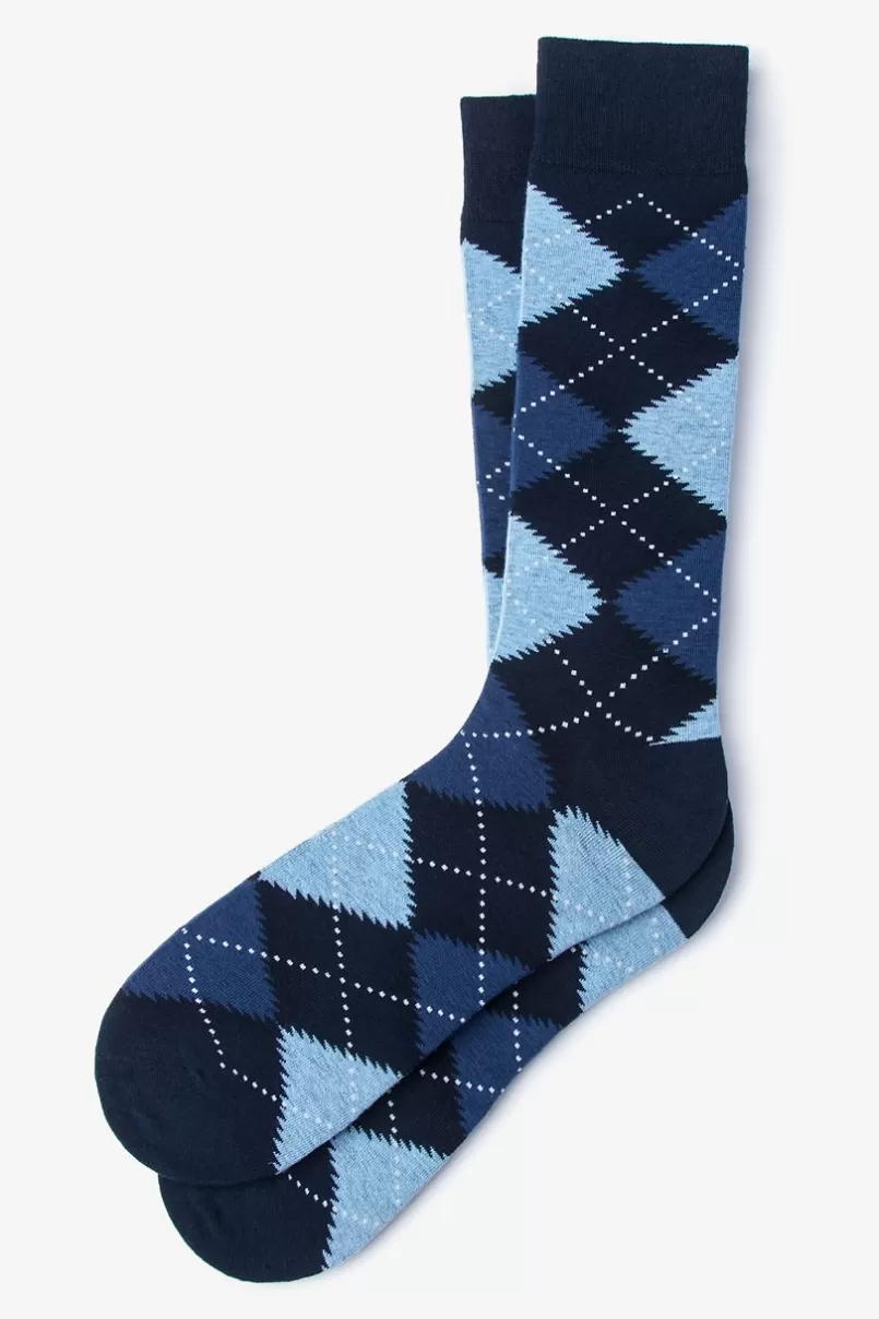Ties Argyle Assassin Navy Blue Sock NavyBlue Cheap