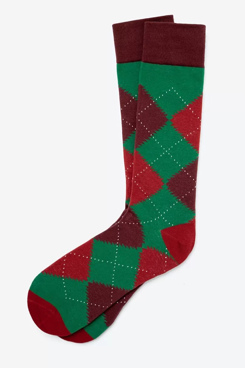 Ties Argyle Assassin Red Sock Shop