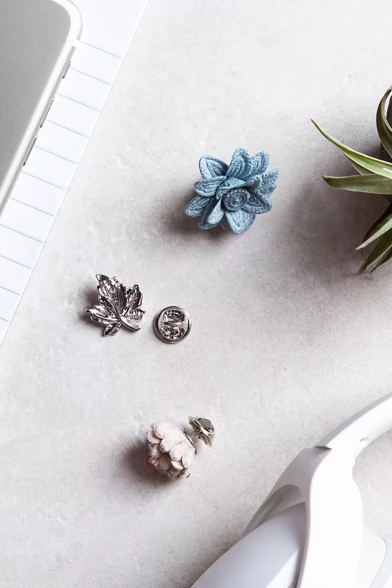 Ties Aster Lapel Pin Slate Store