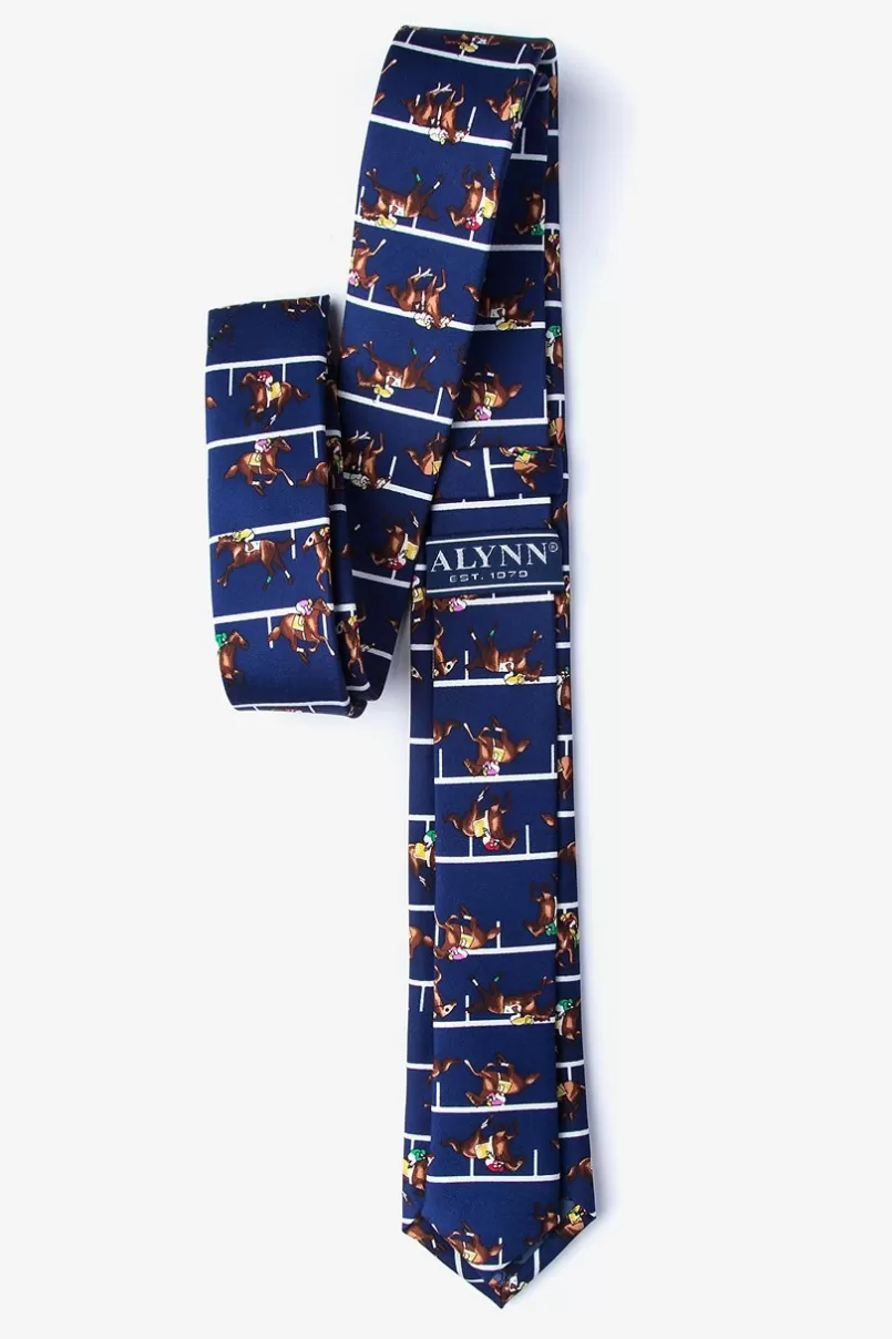 Ties At the Rail Navy Blue Skinny Tie Cheap