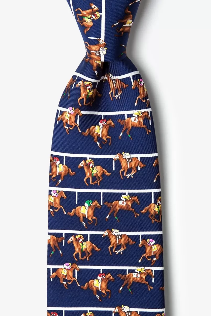 Ties At the Rail Navy Blue Tie Flash Sale