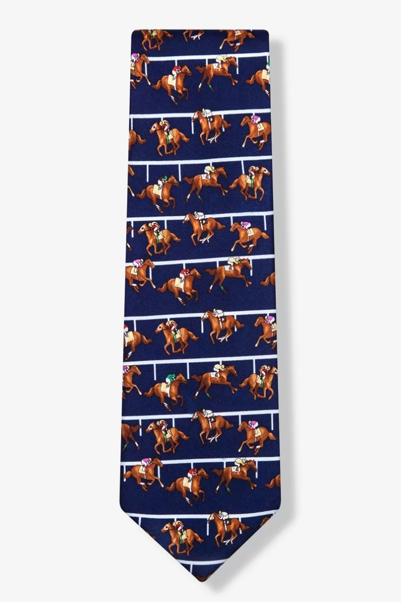 Ties At the Rail Navy Blue Tie Flash Sale