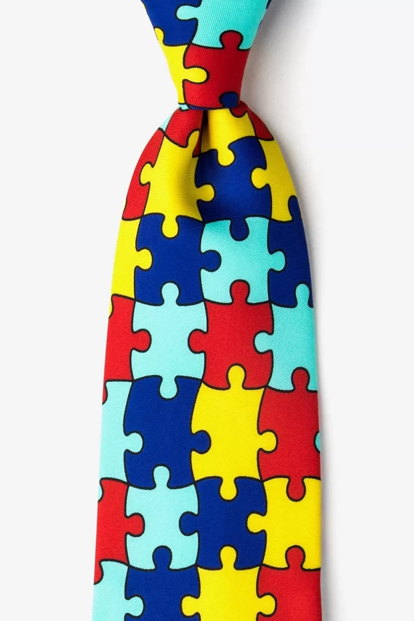 Ties Autism Awareness Yellow Tie Flash Sale