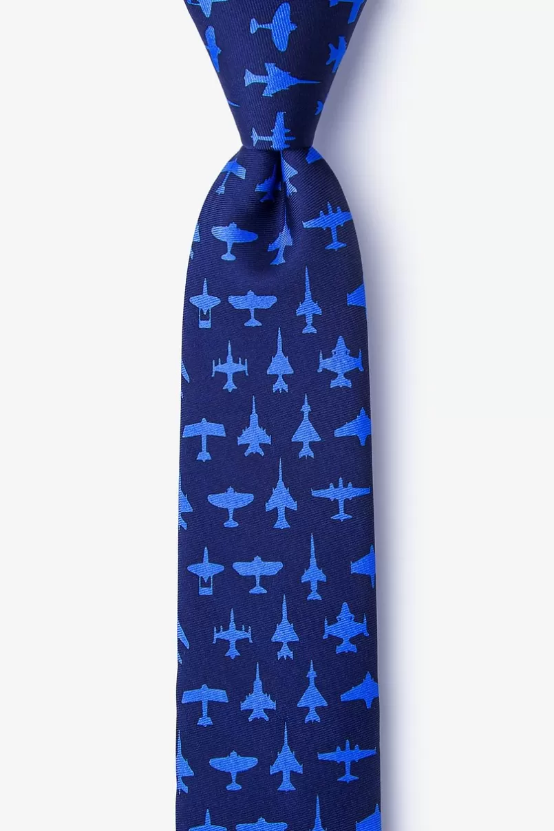 Ties Aviation Navy Blue Skinny Tie Cheap
