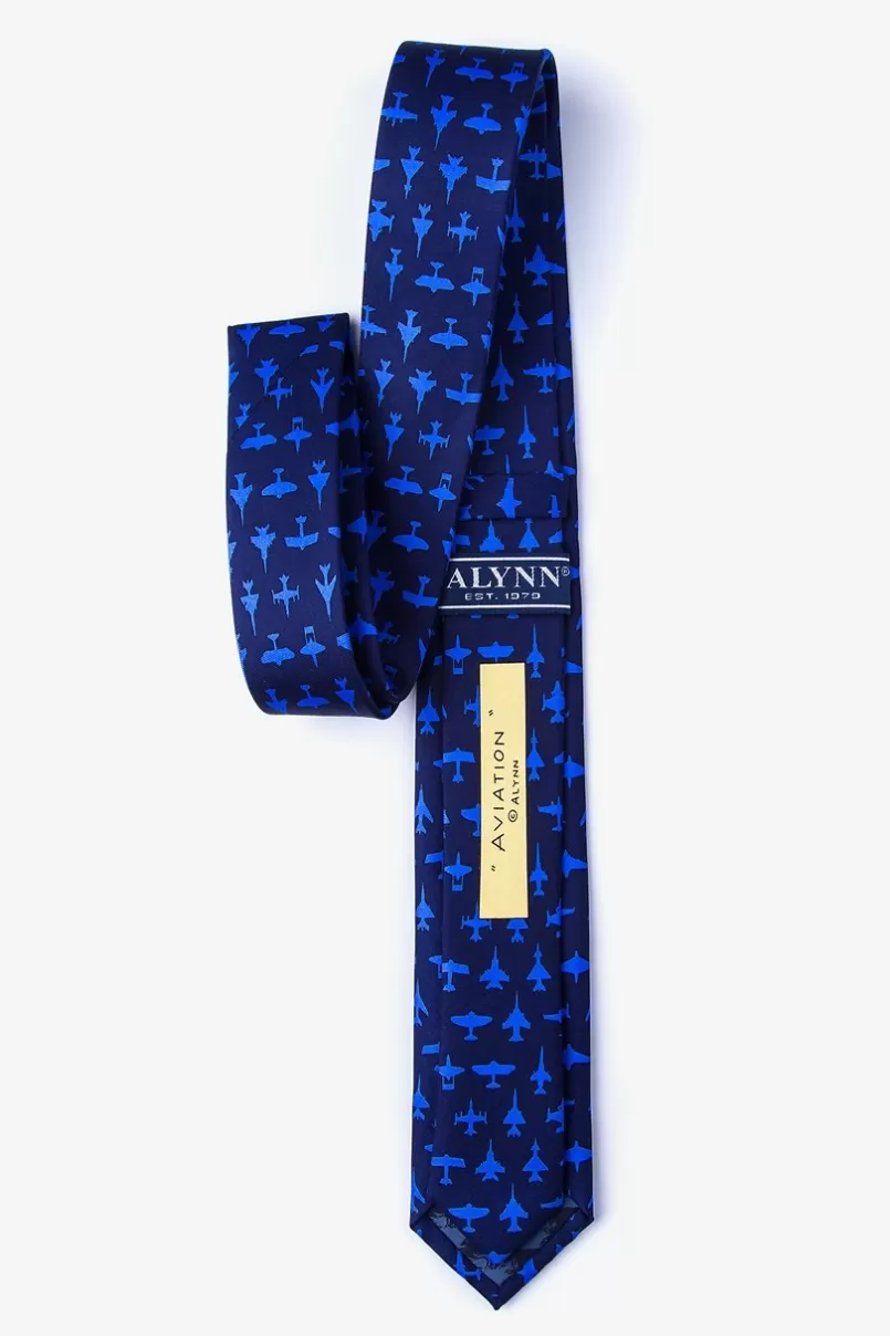 Ties Aviation Navy Blue Skinny Tie Cheap