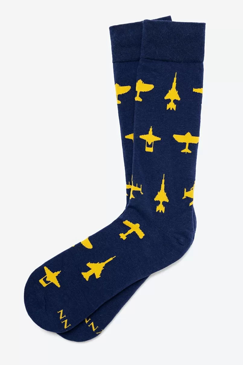 Ties Aviation Navy Blue Sock NavyBlue Discount