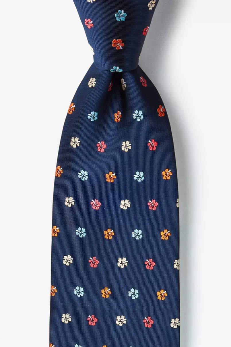Ties Awesome Blossoms Navy Blue Extra Long Tie NavyBlue Sale