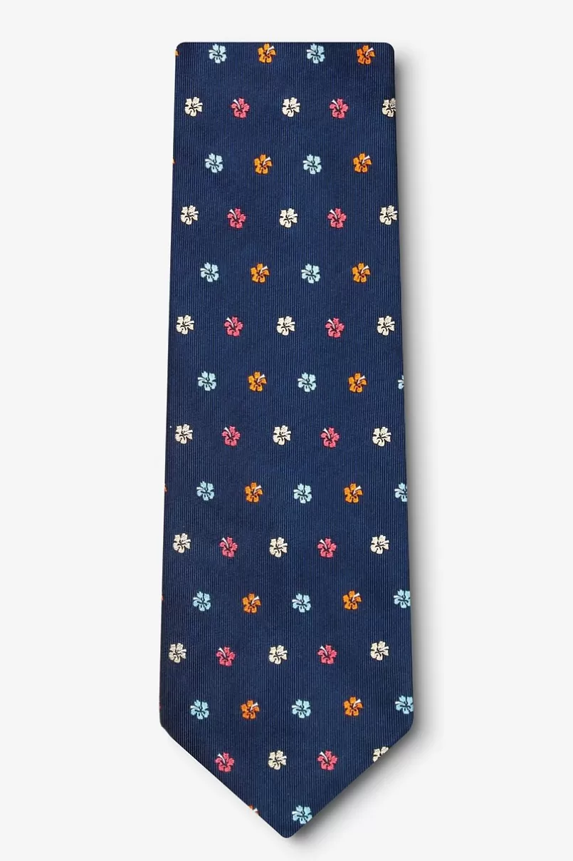 Ties Awesome Blossoms Navy Blue Extra Long Tie NavyBlue Sale