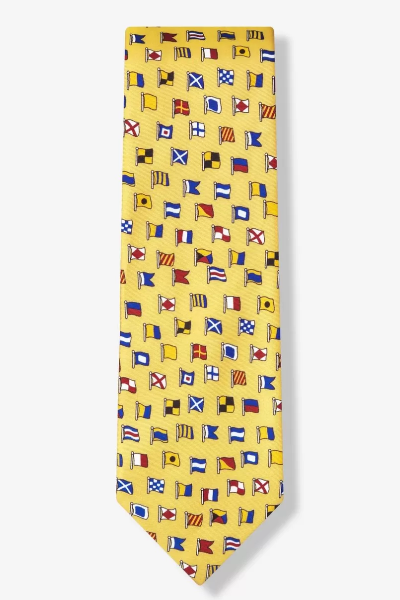 Ties A-Z International Flags Yellow Tie Best