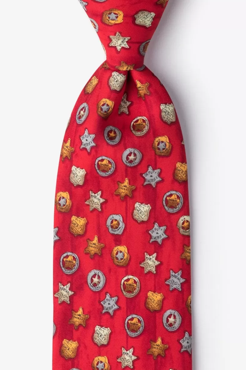 Ties Badges Red Tie New