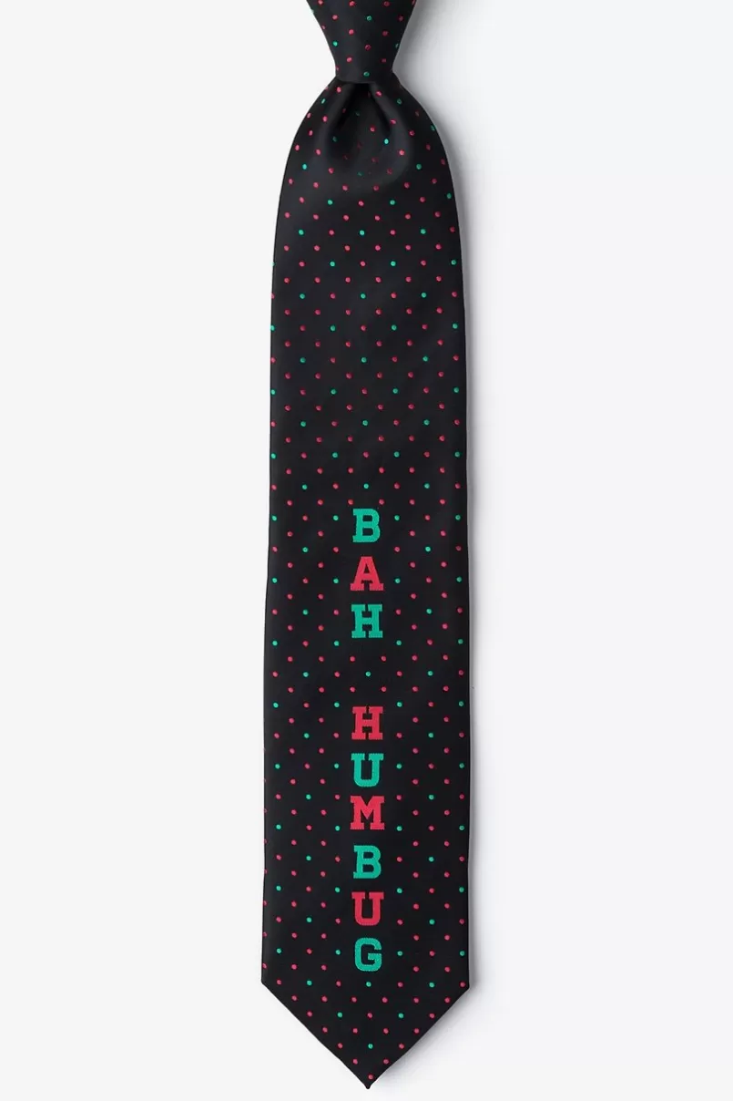 Ties Bah Humbug Black Extra Long Tie Clearance