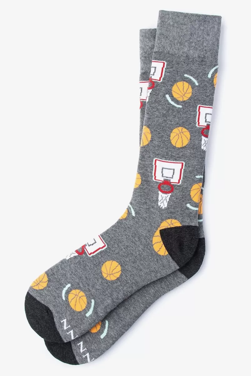 Ties Basketball Nothing But Net Sock Gray Sale