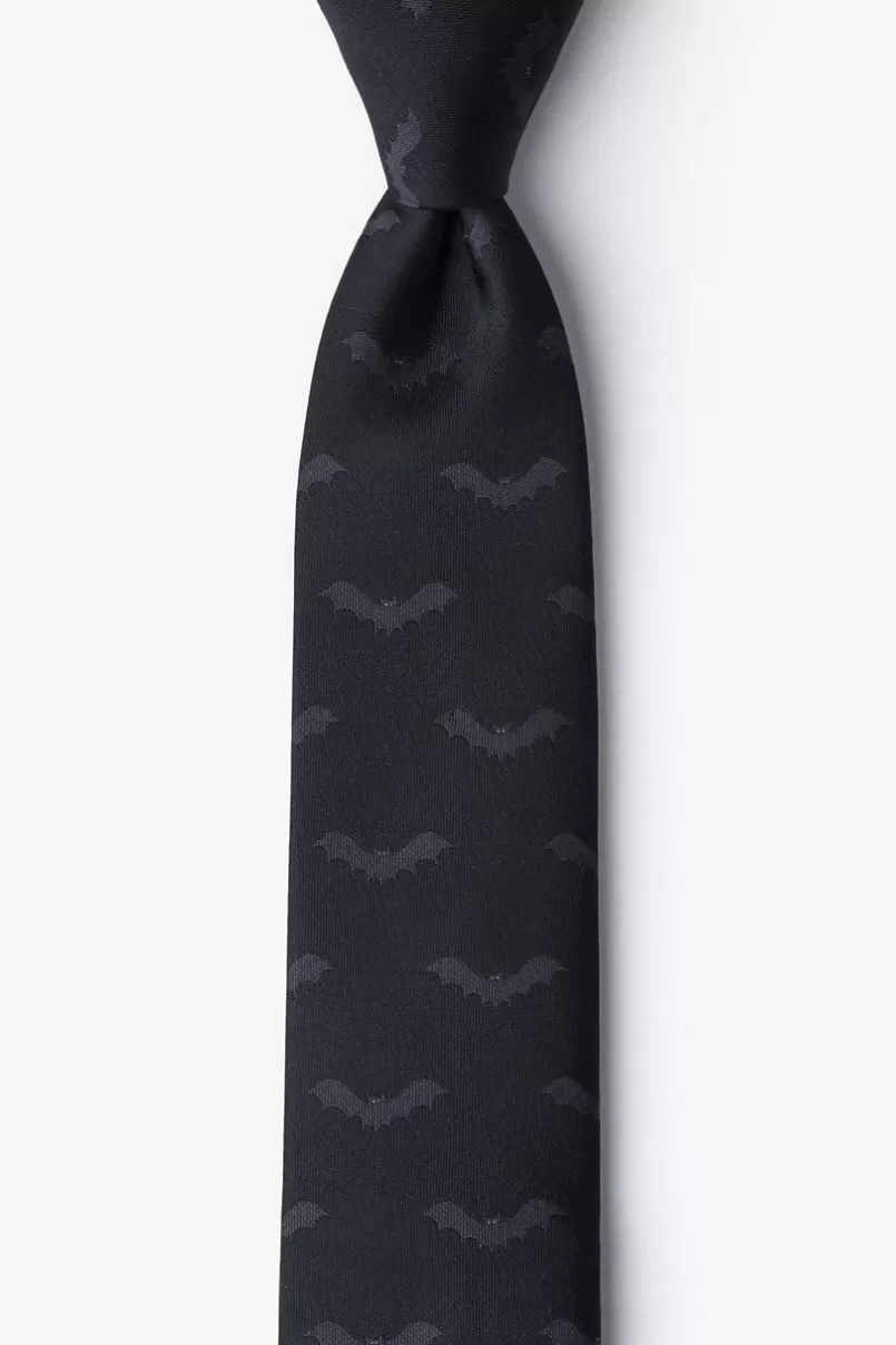 Ties Bats Black Skinny Tie Shop