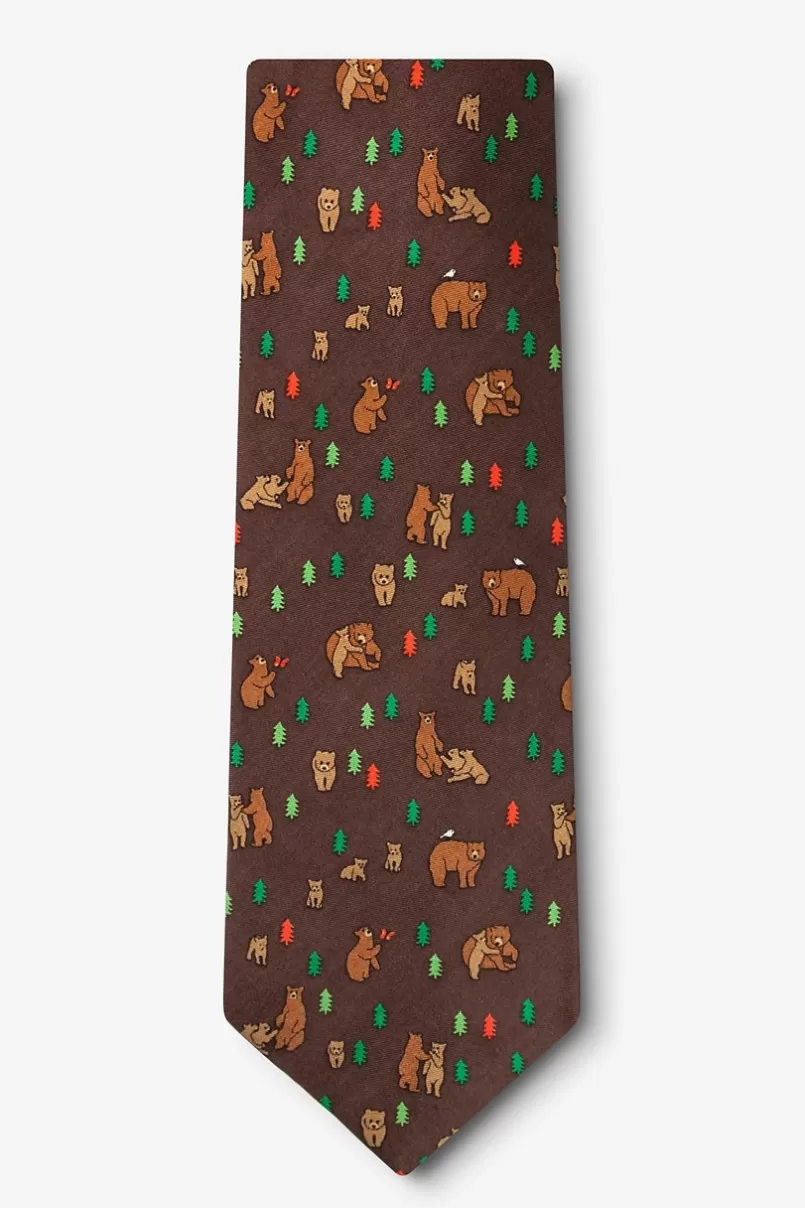 Ties Bear Necessi Brown Extra Long Tie Store