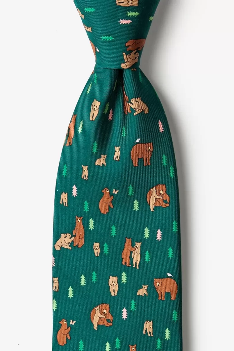 Ties Bear Necessi Green Tie Online