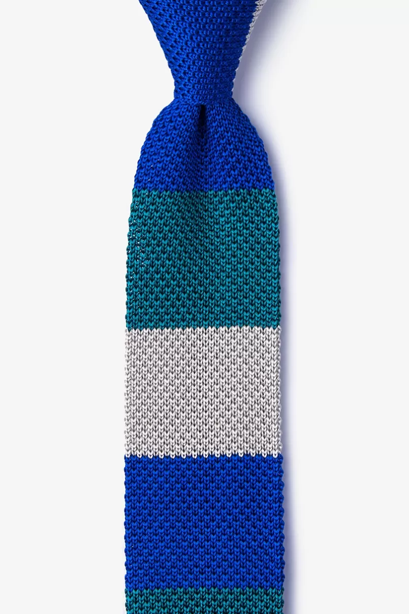 Ties Belgian Color Block Blue Knit Skinny Tie Best Sale