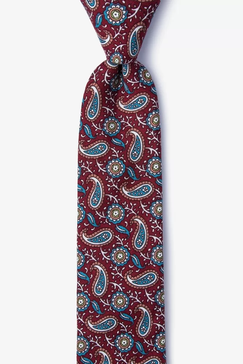Ties Benz Burgundy Skinny Tie Fashion